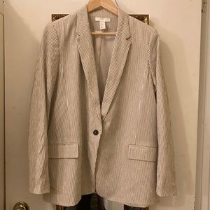 Pinstripe linen blazer